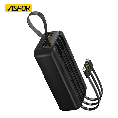ASPOR A317 30000mAh 22.5W High-Speed Power Bank with Built-in Cable ASPOR A317 30000mAh 22.5W High-Speed Power Bank with Built-in Cable